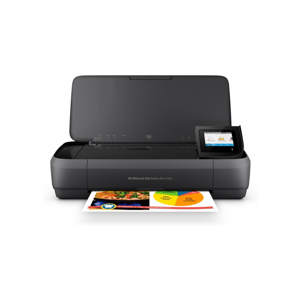 HP OfficeJet 250 Mobile All-in-One Printer Inkjet Colour MFP A4 10 ppm USB Wi-Fi Bluetooth