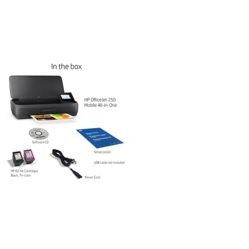 HP OfficeJet 250 Mobile All-in-One Printer Inkjet Colour MFP A4 10 ppm USB Wi-Fi Bluetooth