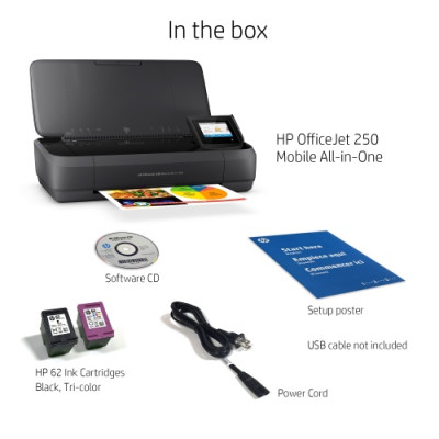 HP OfficeJet 250 Mobile All-in-One Printer Inkjet Colour MFP A4 10 ppm USB Wi-Fi Bluetooth