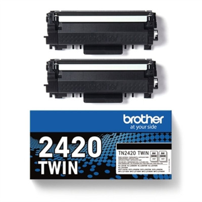 Kasetė Brother TN-2420TWIN BK 2x3000psl OEM-LAZERINĖS KASETĖS