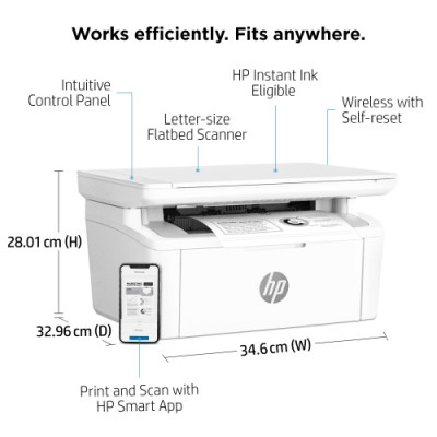 HP LaserJet M140w Spausdintuvas lazerinis nespalvotas MFP A4 20 ppm USB Wi-Fi Bluetooth